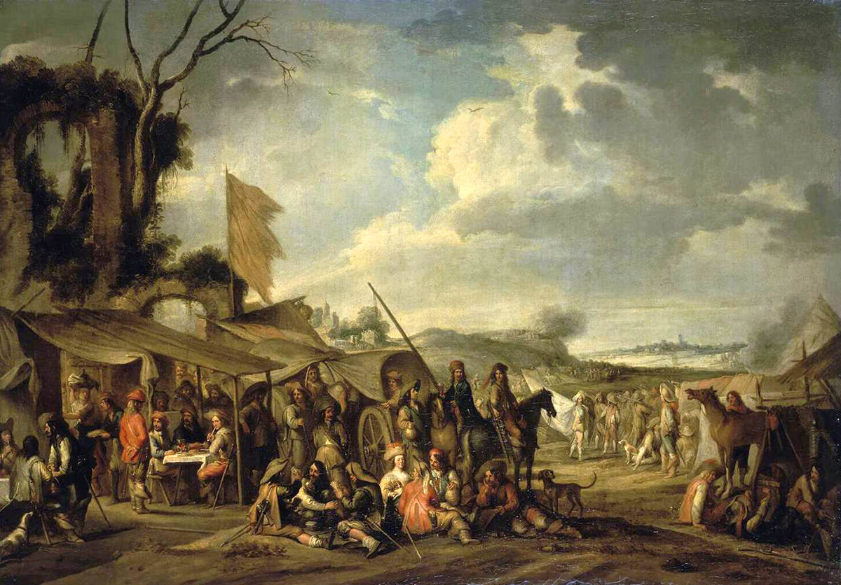 a camp by the ruins